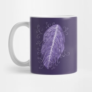 Violet Swirly Leaf Digital Art Mug